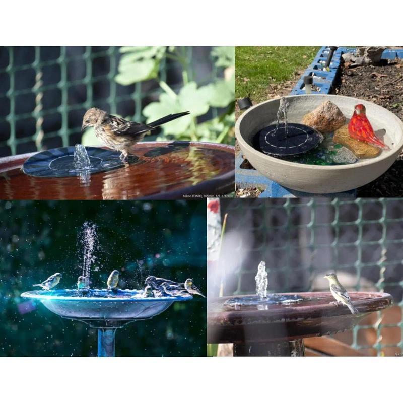 Solar Fountain, Solar Powered Bird Bath Fountain Pump, 1.5W Solar Panel Kit Water Pump, Outdoor Watering Submersible Pump for Pond, Pool, Garden, Fish Tank