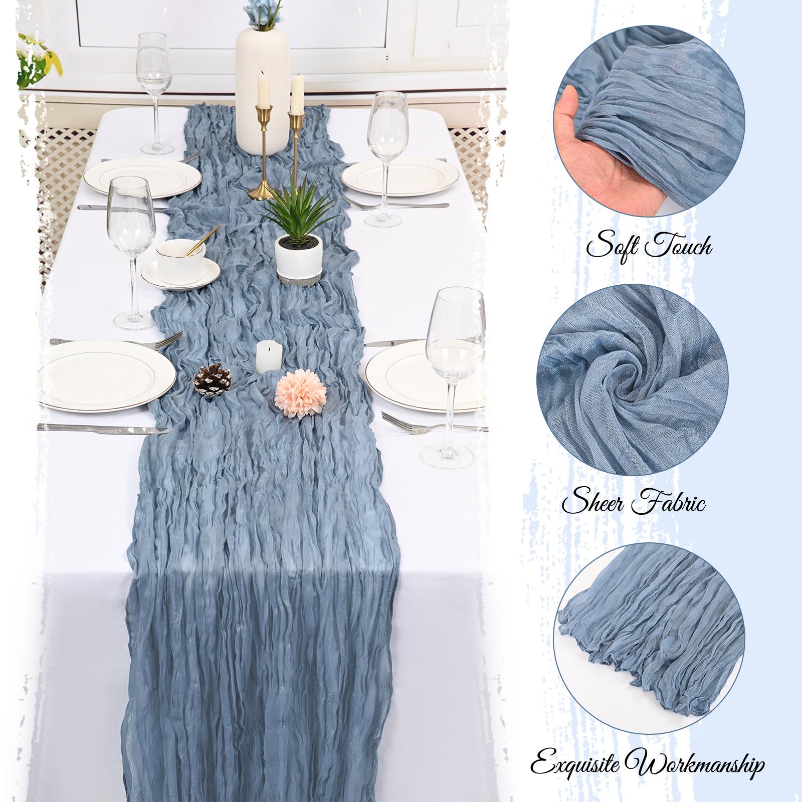 MTREO 15 25 Pack Cheesecloth Table Runner 17 x 108 Inch Fall Thanksgiving Boho Rustic Farmhouse Gauze Cheese Cloth Runner for Wedding Party Baby Shower Home Decor Holiday Decorations