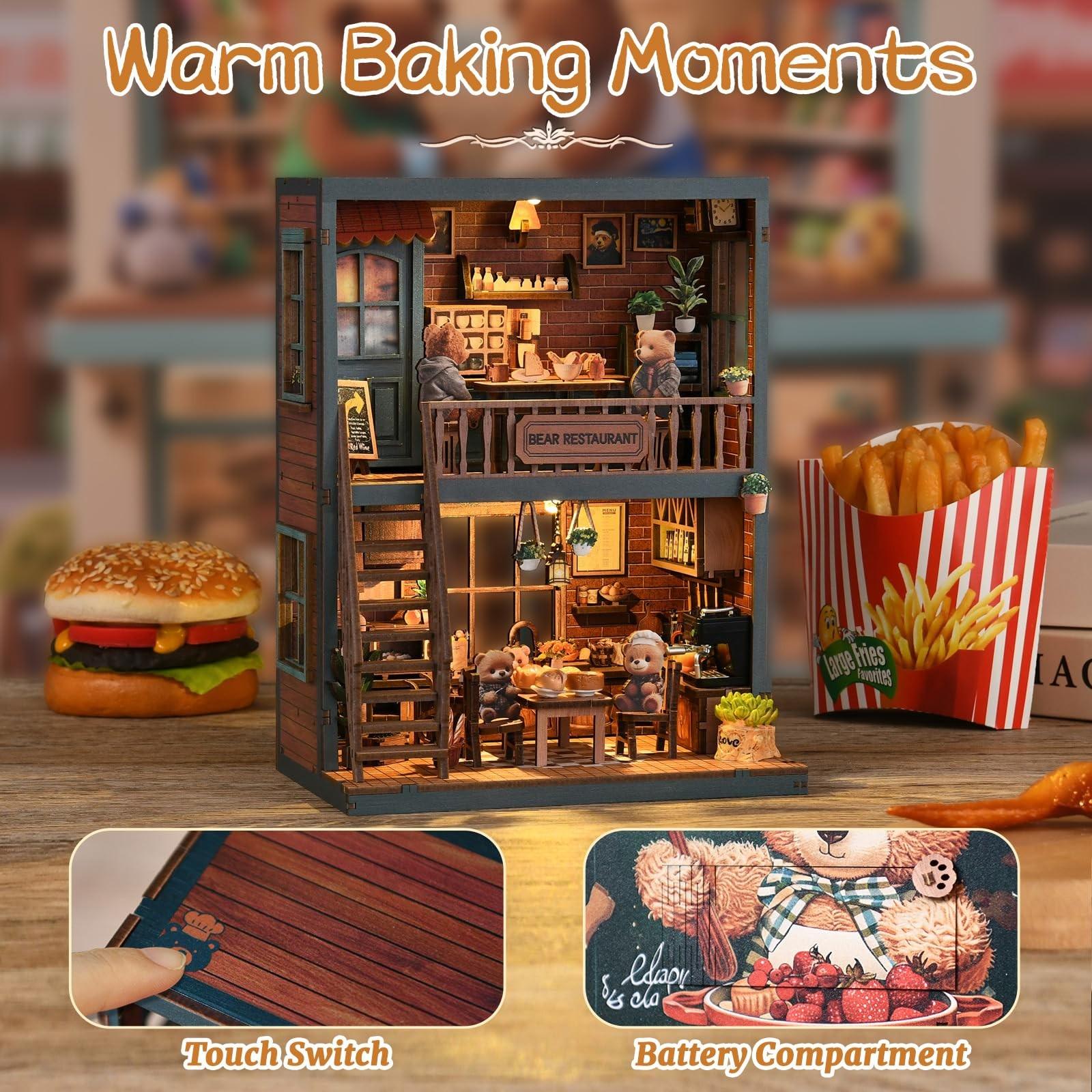 Handmade Miniature Bookend House, Creative Wooden 3D Book Stand for Desk Decor, Ideal Gift for Book Lovers & Writers, Home Decoration