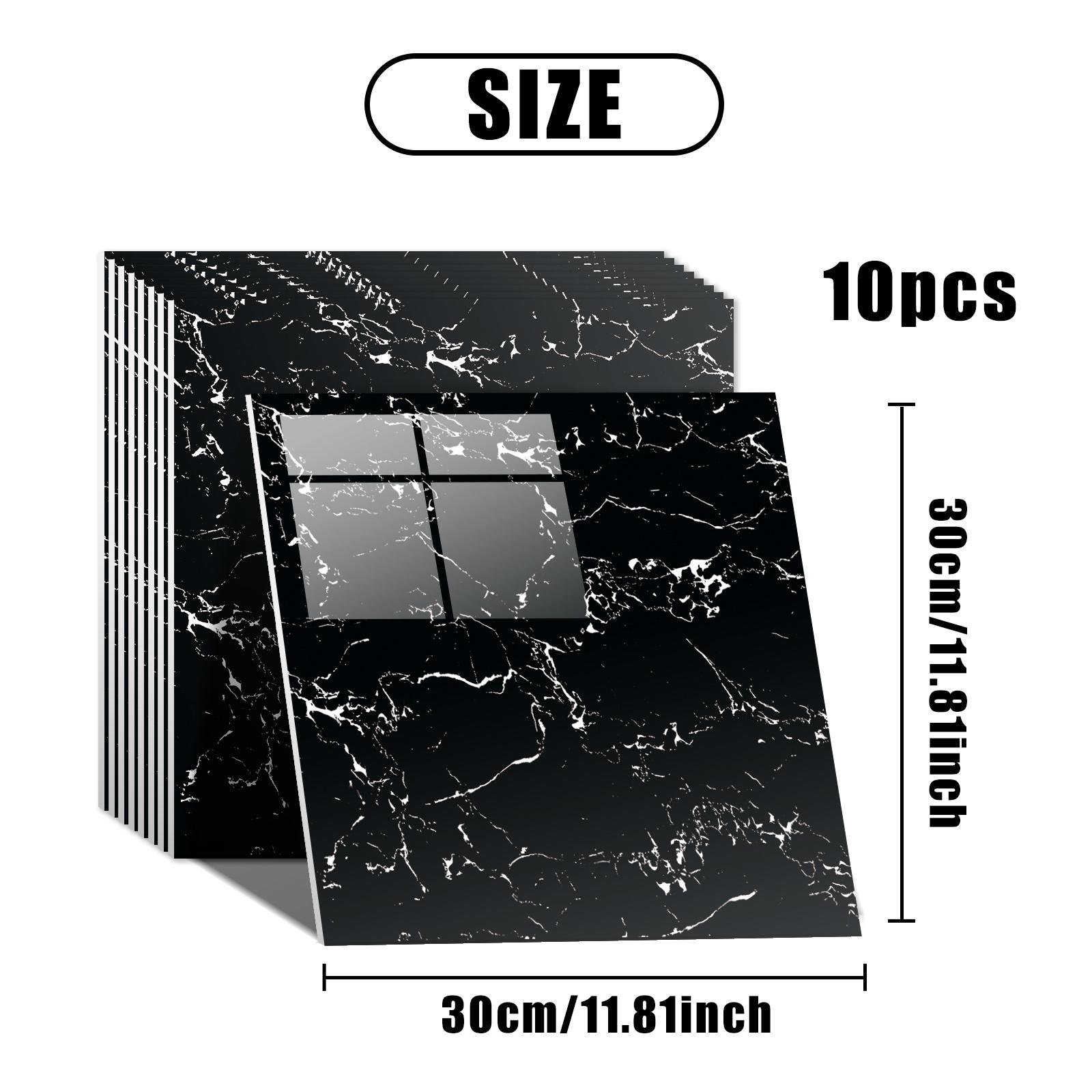 Self-Adhesive Marble Tile Stickers Set, Decorative Wall Sticker, Wall Decal, Waterproof PVC Wall Decor, Durable Floor Tiles, Easy to Apply and Remove, Perfect for Living Room Kitchen Bathroom