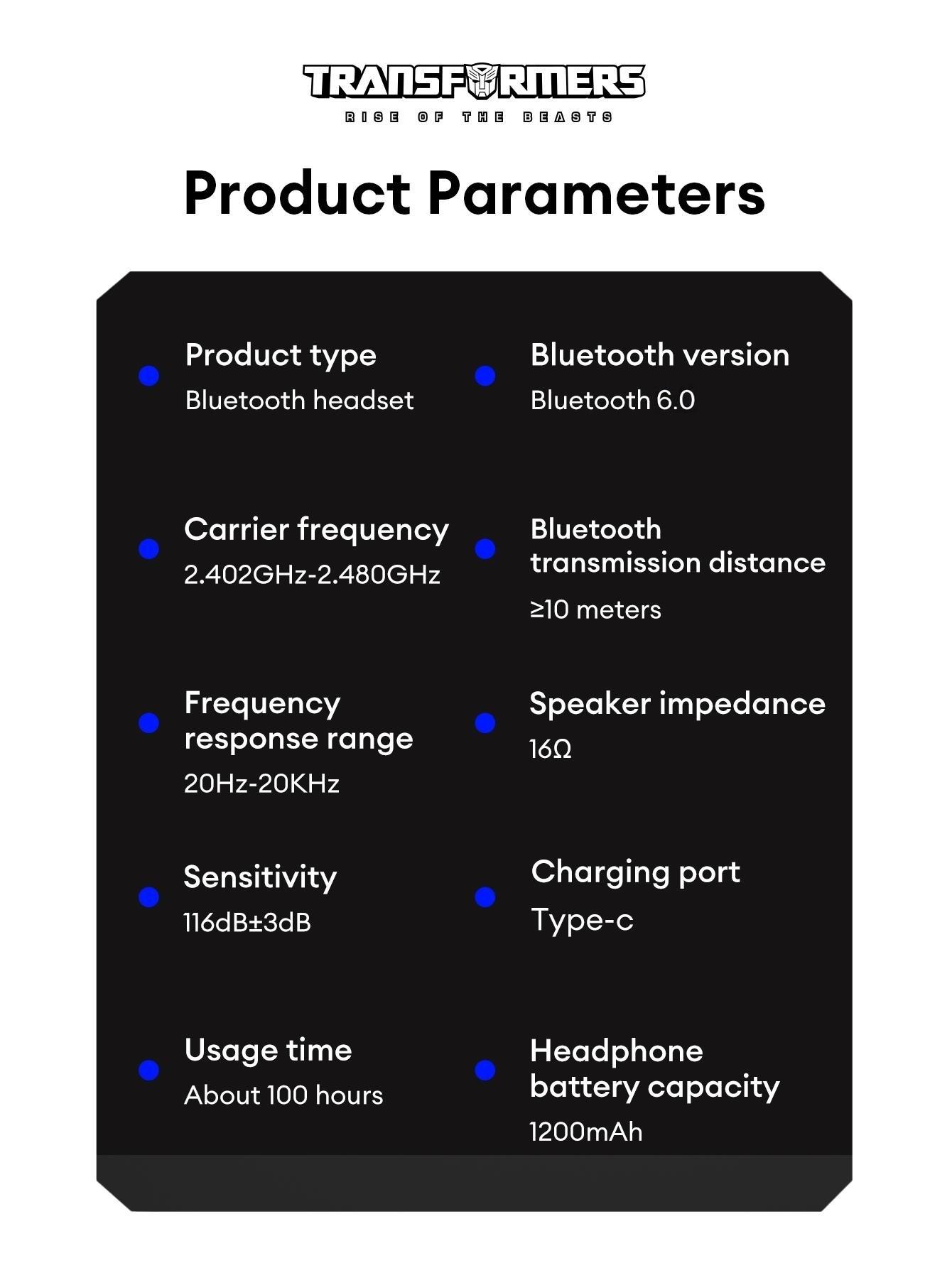 TRANSFORMERS G03 Wireless Gaming Headset with 2025 Bluetooth 6.0, Protein Leather Ear Caps for Excellent Sound Insulation, Multi-Function Button for Easy Control, Retractable High-Sensitivity Microphone, High-Performance Gaming Headphones