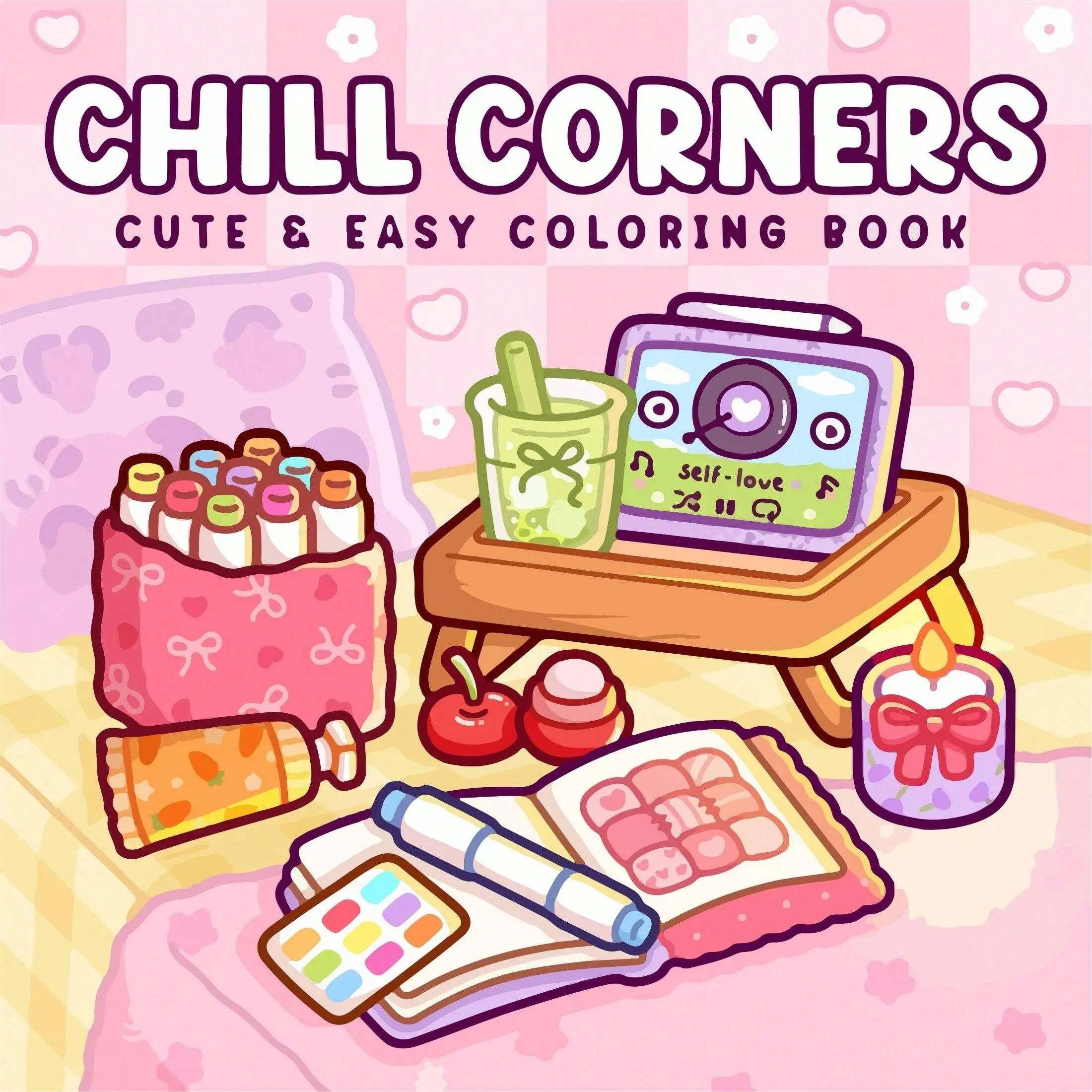 （44 Pages）1 Book "Leisure Corner" Adult Coloring Book,  Easy To Color | Filled With Imaginative Stationery And Relaxing Scenes, Perfect Gift For Friend Gatherings, Self-Care, Stationery, School Supplies, Suitable For Girls, Weddings, Mother's Day