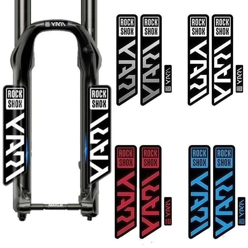 2D Flat Motorcycle Sticker Set of 3 Rockshox Bike Fork Stickers - Mountain Bike Fork Decals, Durable Bike Accessories, Stylish