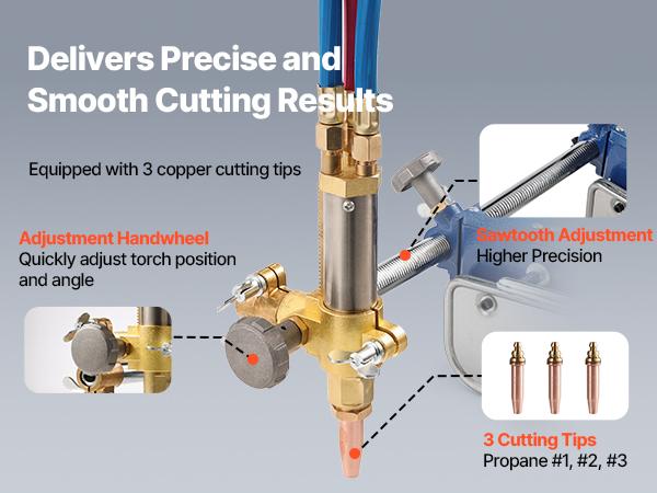 VEVOR Electromagnetic Gas Pipe Cutting Machine, 2-30/Min Automatic Pipe Beveler for 0.2-4 Thick Tube, Features 3 Tips Adjustable Angles, Torch Burner Beveler, Magnetic Gas Machine 110V CG2-11C