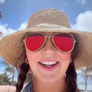 2-in-1 Gold Frame Polarized Sunglasses & Swim Goggles, Red Tinted Full-View Anti-Fog UV Protection, 180° Panoramic Leak-Proof Silicone Seal, Adjustable Strap Water Sports & Beach Wear Eyewear for Adults Men Women