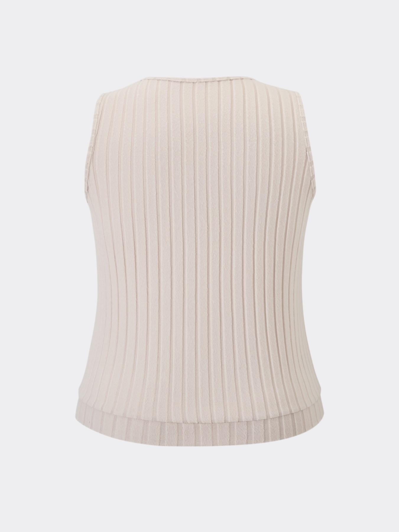 Plus Size Women's Ribbed Sleeveless Vest, Casual Elastic Knit Summer Top, Simple Fashion Style, Comfortable Trendy Ladies' Clothing