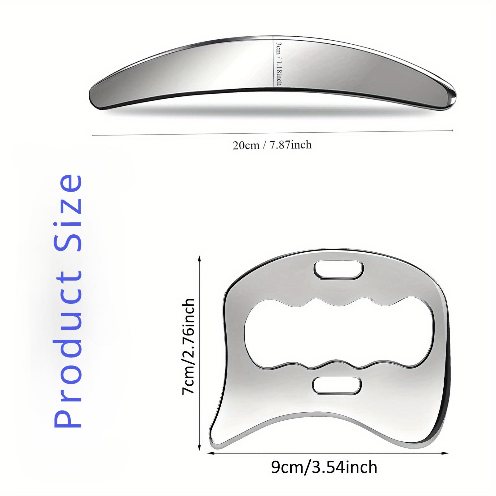2 Counts Set 304 Stainless Steel Gua Sha Muscle Scraper Tool,Scar Tissue Tool, Muscle Scraping Tool,Guasha Massage Scraper, Fascia Scraper,Skin Scraping Tool,Soft Tissue Massage Tool with Storage Bag