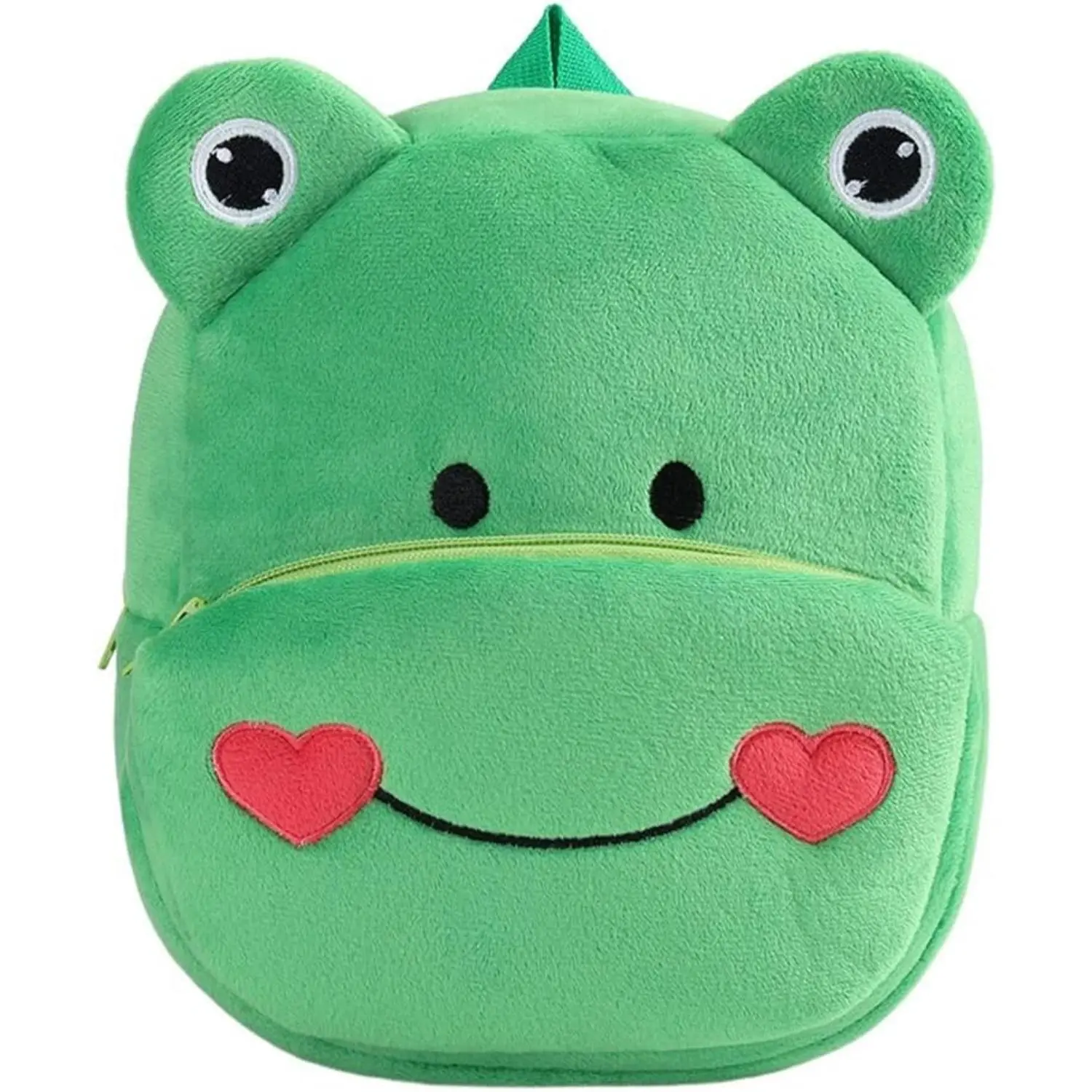 Cute Toddler Frog Backpack,Mini Plush Animal Cartoon Toddler Bag Kindergarten Backpacks for Boys Girls 2-4 Years
