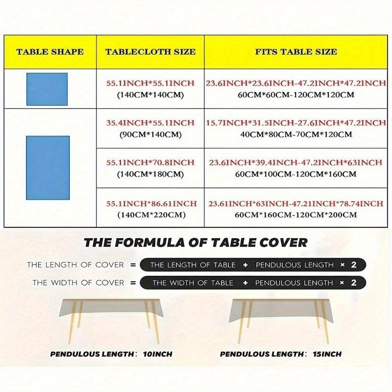 1pc Chic Coffee and Text Design Tablecloth - Rectangular Polyester Tablecloth, Easy to Clean, for Parties, Dining Decor and Outdoor Use, Picnic Table Cover
