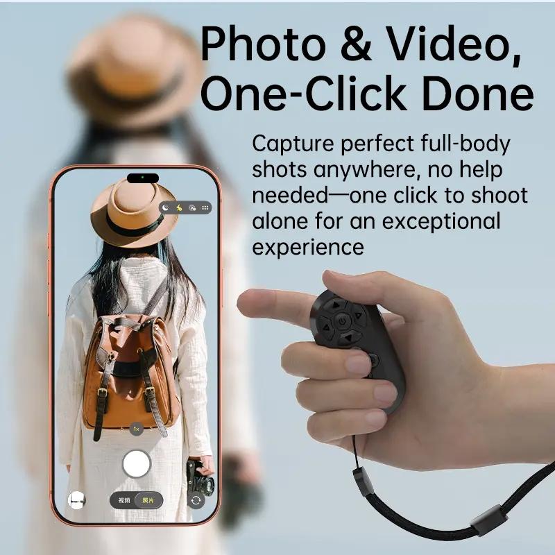 Bluetooth Remote for TikTok Scrolling, Page Turning, Volume Control & Camera Shutter | Hands-Free Phone Controller for iPhone & Android, 2026 Upgraded