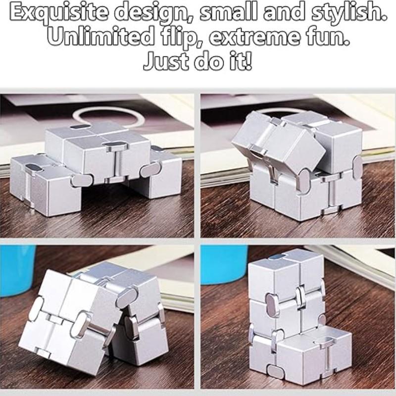 Aluminum Alloy Stress Relief Cube, Anti-Scratch Smooth Rotation, Unisex Finger Pressure Relief Toy, Office Desk Decor, Ideal Gift