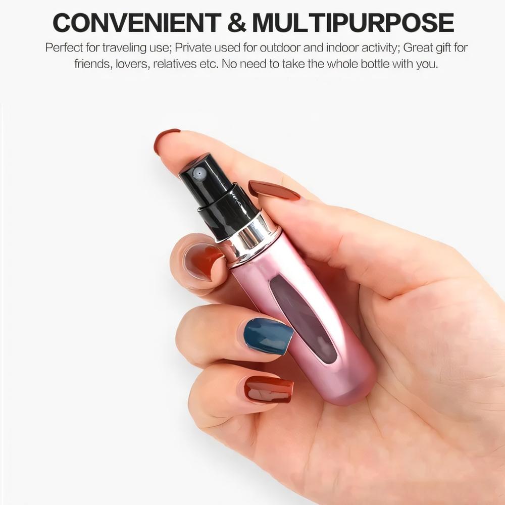 Mini 5ml Refillable Perfume Atomizer - Leak-Proof Travel Spray Bottle, TSA Approved for Airplane. Perfect Portable Fragrance Container Gift for Women, Men, Friends & Couples.