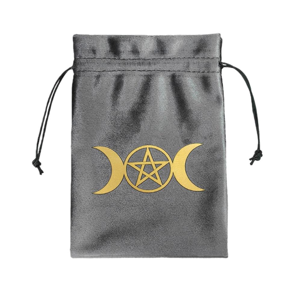 Tarot Card Storage Bag with Drawstring Pouch, Multifunctional Storage, Multiple Patterns, Fits Oracle Cards, Crystals, Jewelry, Data Cables, Ideal for Gift, Holidays, Birthdays, Graduation