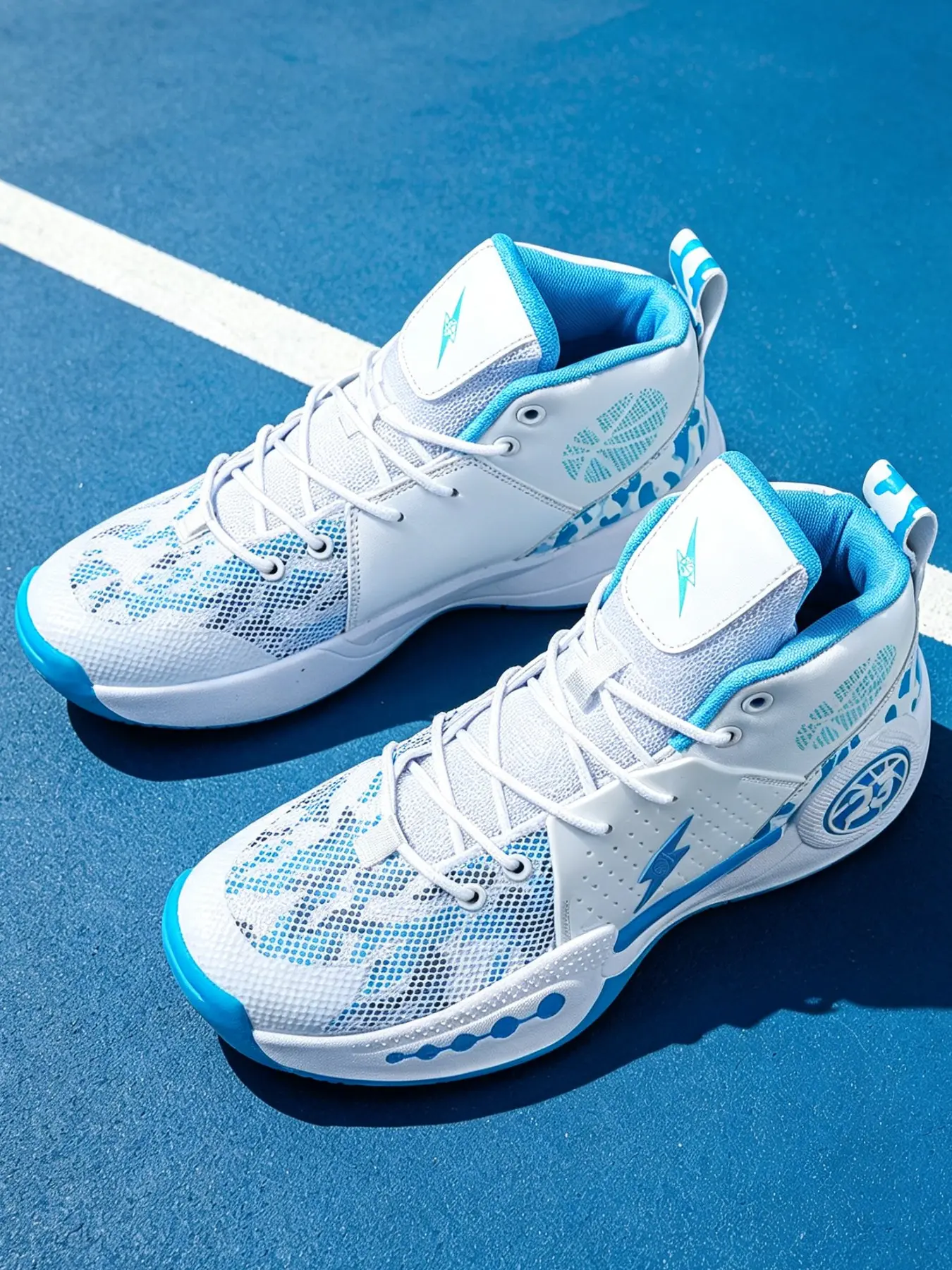 Men's High Top Basketball Shoes, Ankle Support Athletic Footwear, Anti-Slip PU Training Trainers Sports Sneakers for Basketball Court, Indoor Training, Outdoor Match, Daily Wear & Street Casual, Hoops Shoes