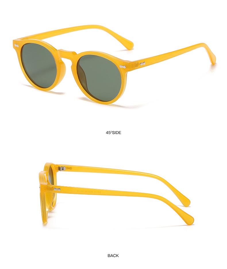 Retro Round Sunglasses Men Women Fashion Small Polarized Sun Glasses For Male Female Literary Vintage Shades Driving Eyeglasses Trendy Vintage Sunglasses