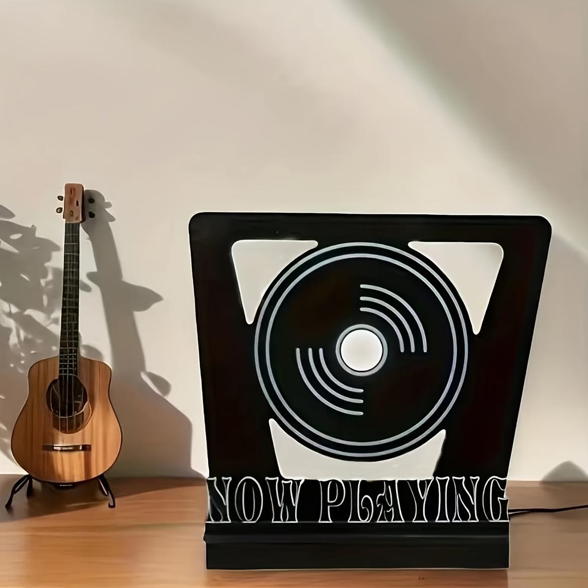 Wooden Vinyl Record Rack, Cool Design Holds 5-7 Covers, Display Lps CD DVD, Ideal Gift, Stylish Storage Solution, Display Riser