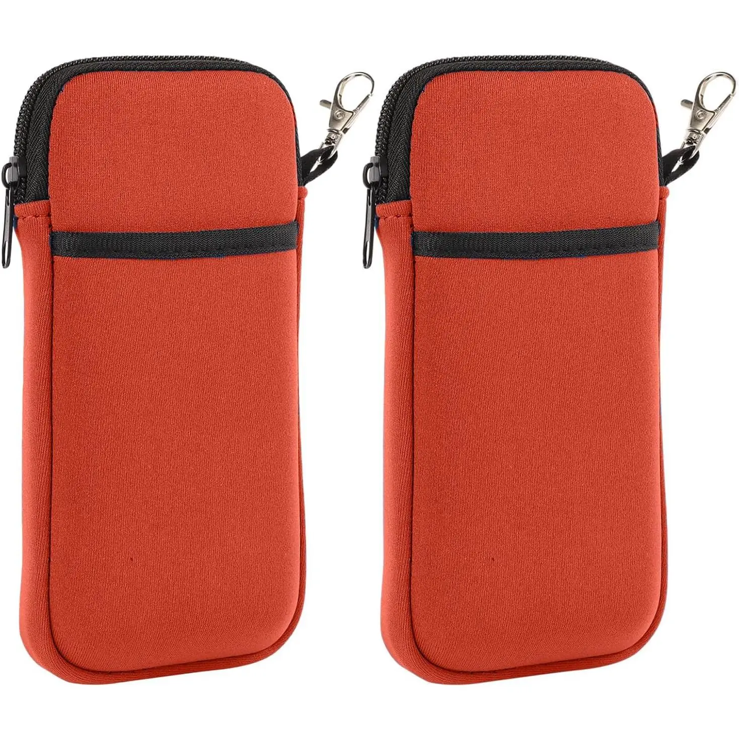 2 Pcs Double Glasses Case, Portable Neoprene Eyeglasses Case With Zippe for Women Men