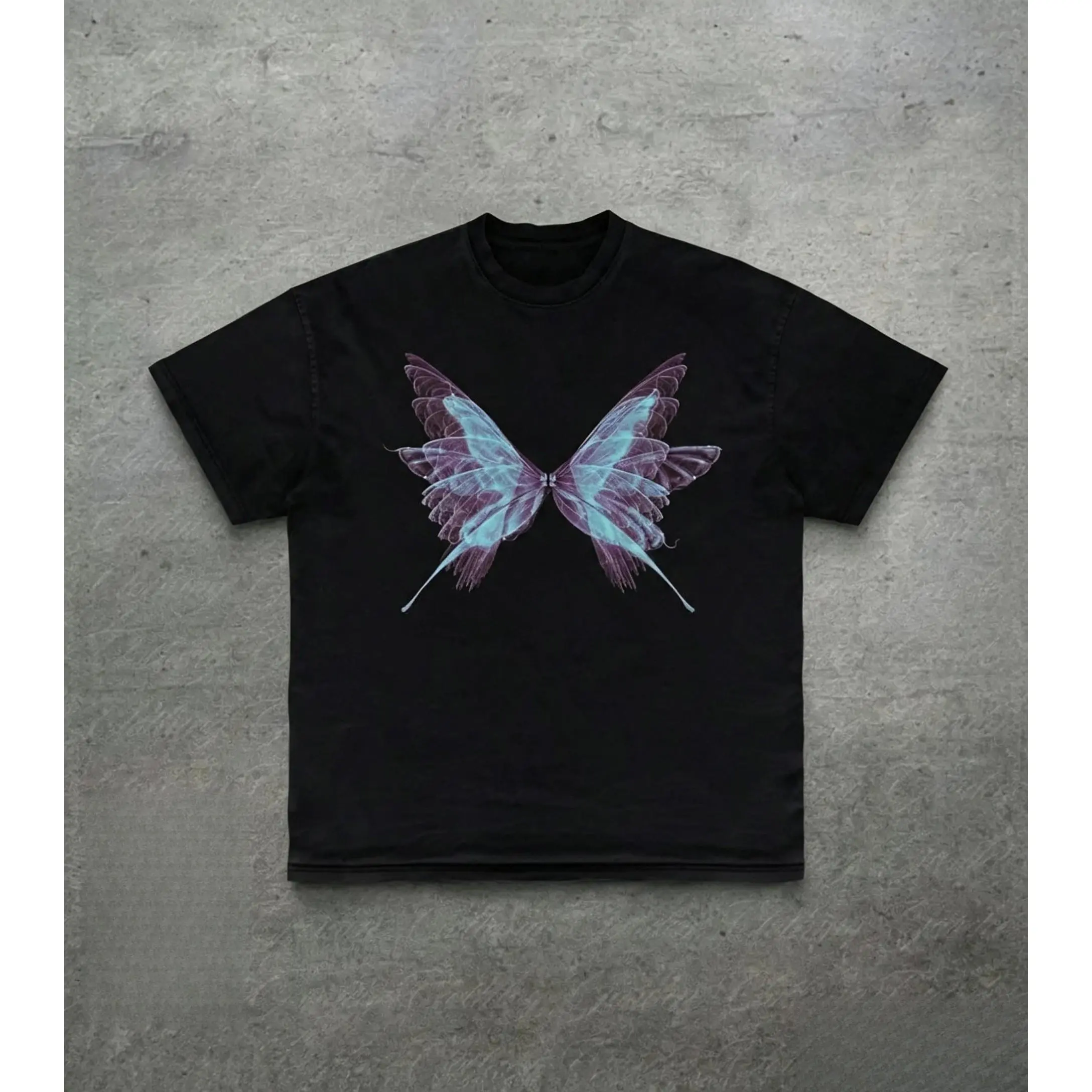 Butterfly Graphic Tee, Vintage Style Fairy Wing T-Shirt for Women Men, Y2K Coquette Dark Butterfly Top, Fairycore Alt Girl Gift For Her