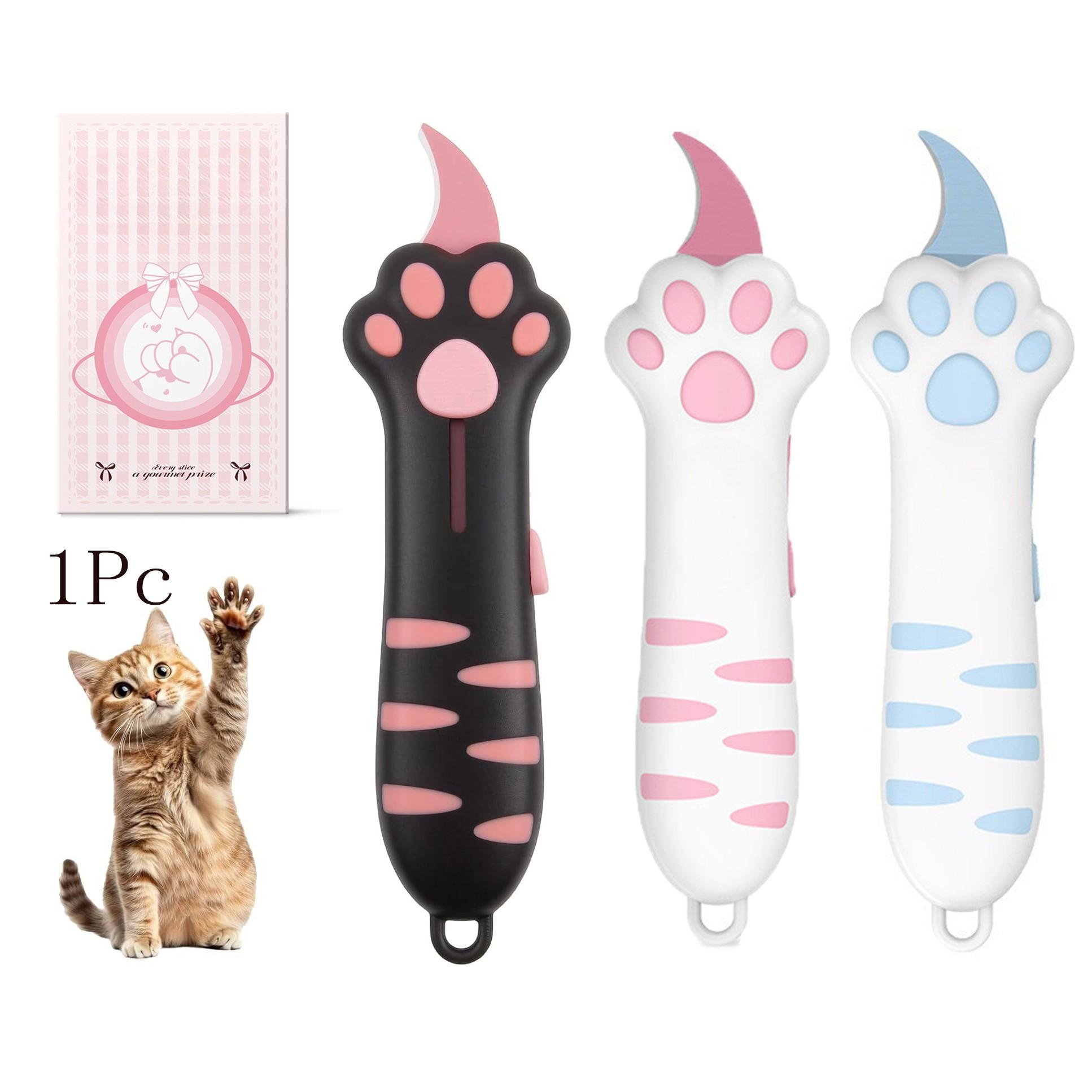 2026 New Extendable Cat Claw Knife, Cute Cat Shape Unboxer, Portable Pet Lover Tool, Multi-Functional Utility Knife for Boxes and Seals