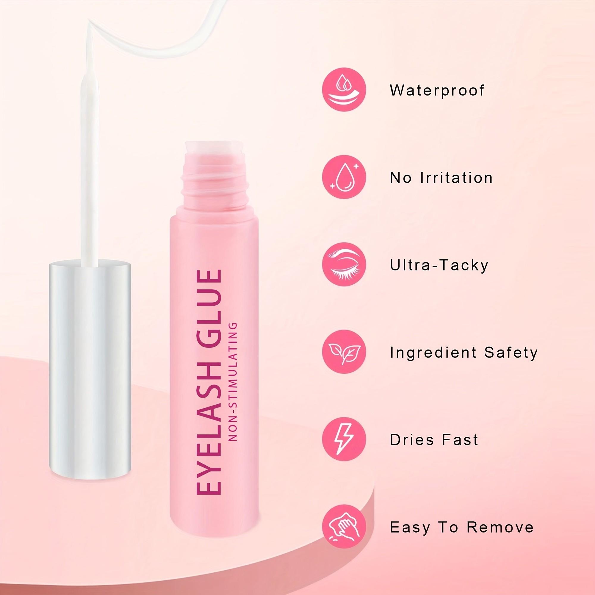 Strong Adhesive Eyelash Glue Waterproof Super Sticky Fast Drying Safe Non-Toxic Gentle for Sensitive Eyes Easy Removal Perfect for Lash Artists