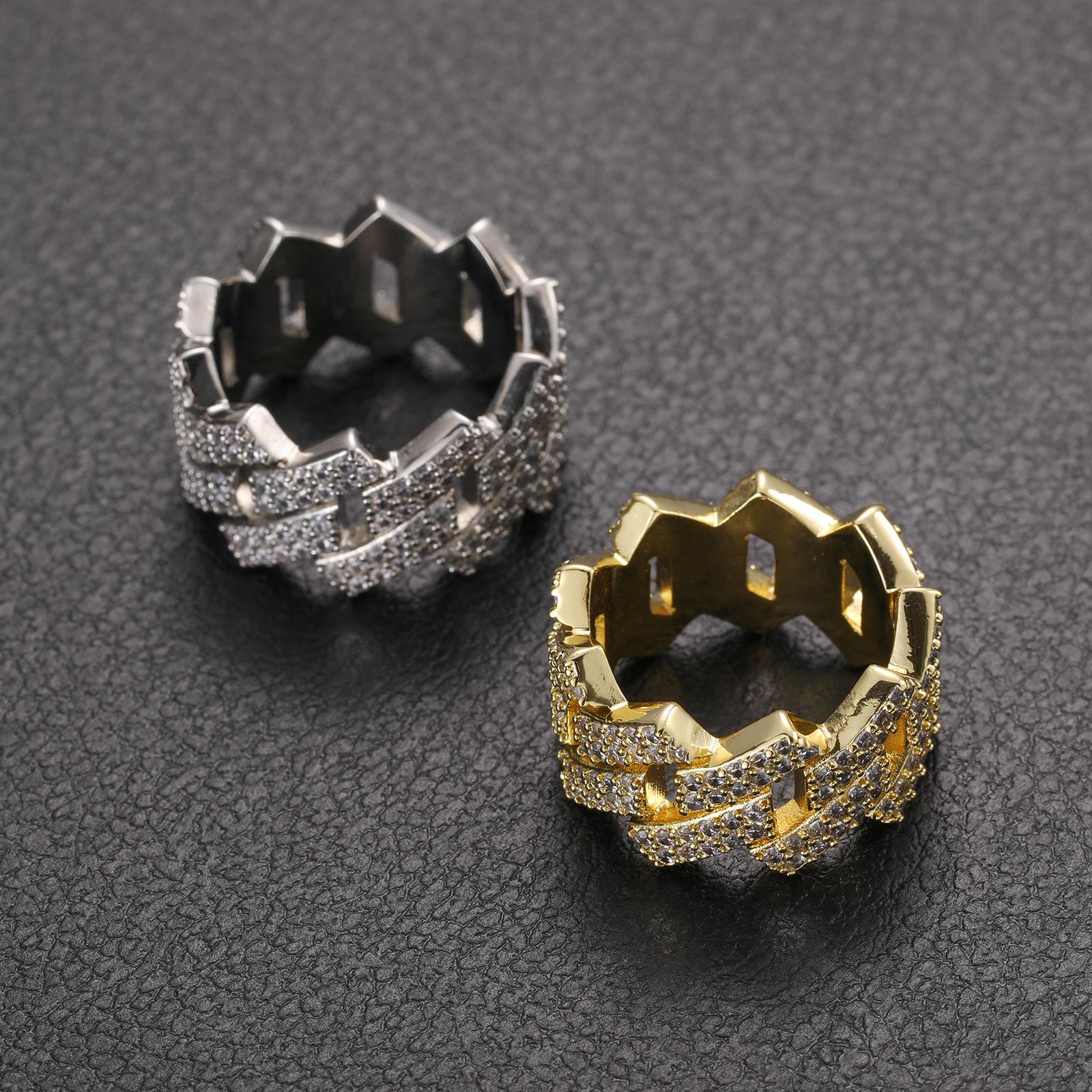 【#R43】New VVS Synthetic Moissanite Wave Rings For Women Men 2 Row Engagement Wedding Hip Hop Fine Jewelry 925 Sterling Silver Ring Gifts