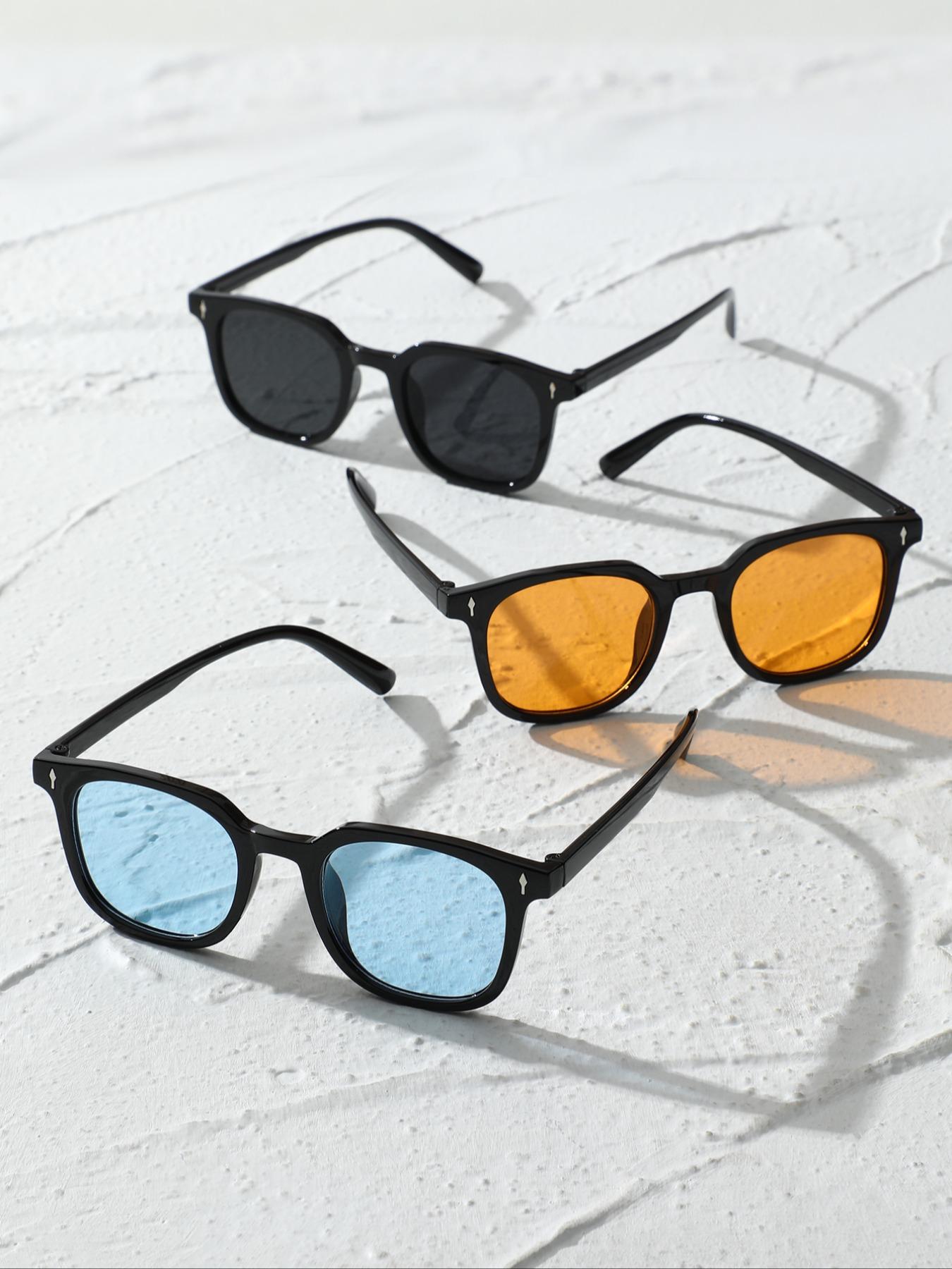 Classic Style Men's Sunglasses, 3-4 Pairs, High Quality Sunglasses, Perfect for Daily Life, Beach Parties, Fashionable Eyewear, Stylish Accessories