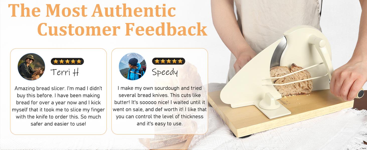 【Upgraded】Manual Bread Slicer Adjustable Thickness, Hand Crank Bread Slicer for Homemade Sourdough Bread with Scale Line & Suction Cup & Metal Guide,Quality Solid Wood Base & Gift-Level Packaging