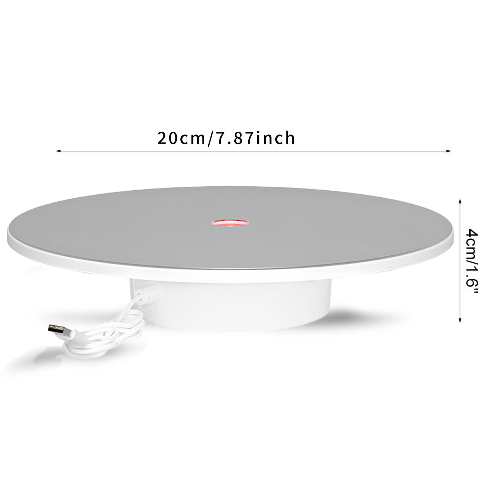 2Pcs 6 Inch 8 Inch The 360° electric rotating display stand, Display Holder, has a diameter of 15 CM 20 CM, The USB electric rotating table rotates clockwise and is suitable for jewelry, lipstick, watches, photography, figurines, live streaming