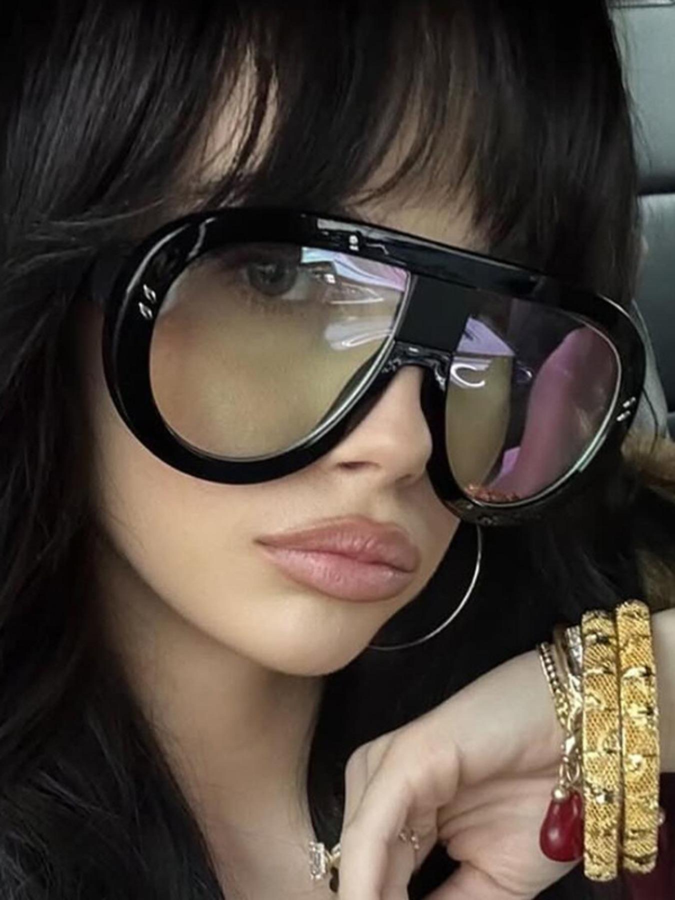 Retro Large Frame Transparent Eyeglasses, Anti-Blue Light PC Lens, Casual Style Unisex Fashion Glasses, for Daily Wear, Reading & Writing, Stylish Protective Glasses