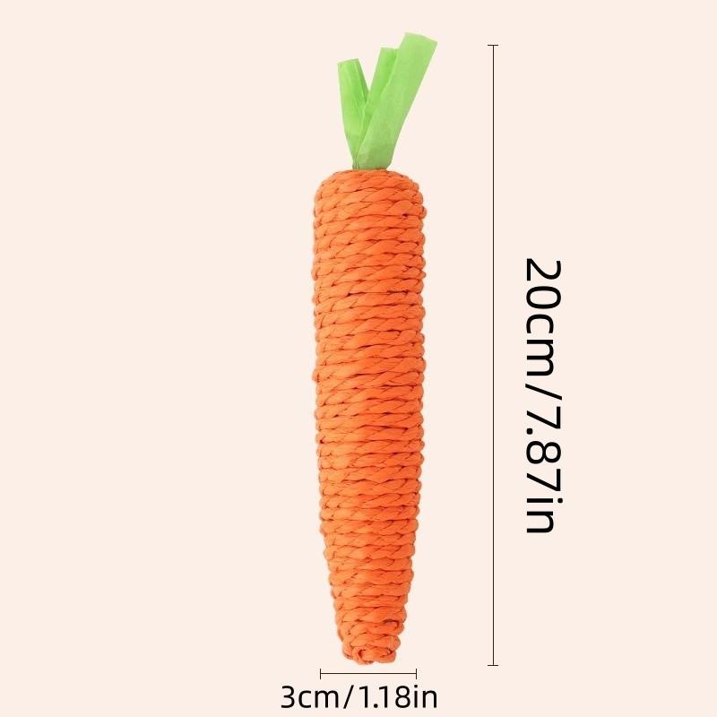 Cat Toy Self-Entertainment Carrot Chew Stick, Durable Bite Resistant Scratch Pad, Indoor Living Room Pet Supplies, Handmade Paper Rod Cat Game