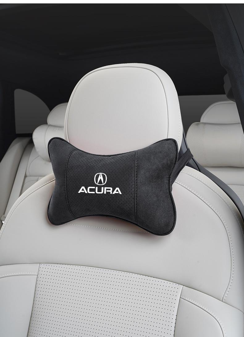 Car Suede Headrest Neck Support Auto Seat Accessories For Acura ADX RDX ZDX Integra NSX MDX TLX CDX ILX RLX TL RL
