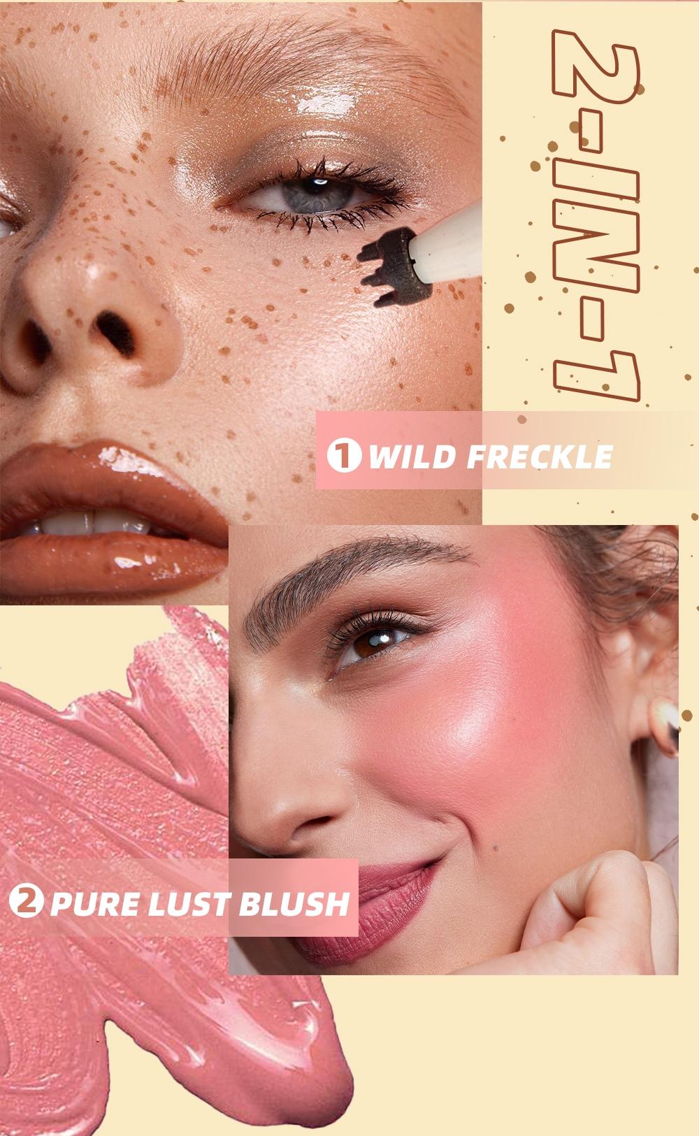 4 Shades Double Sided Freckle And Blush Makeup Pen With Smooth Application Natural Pigment Long Lasting Waterproof Sweatproof