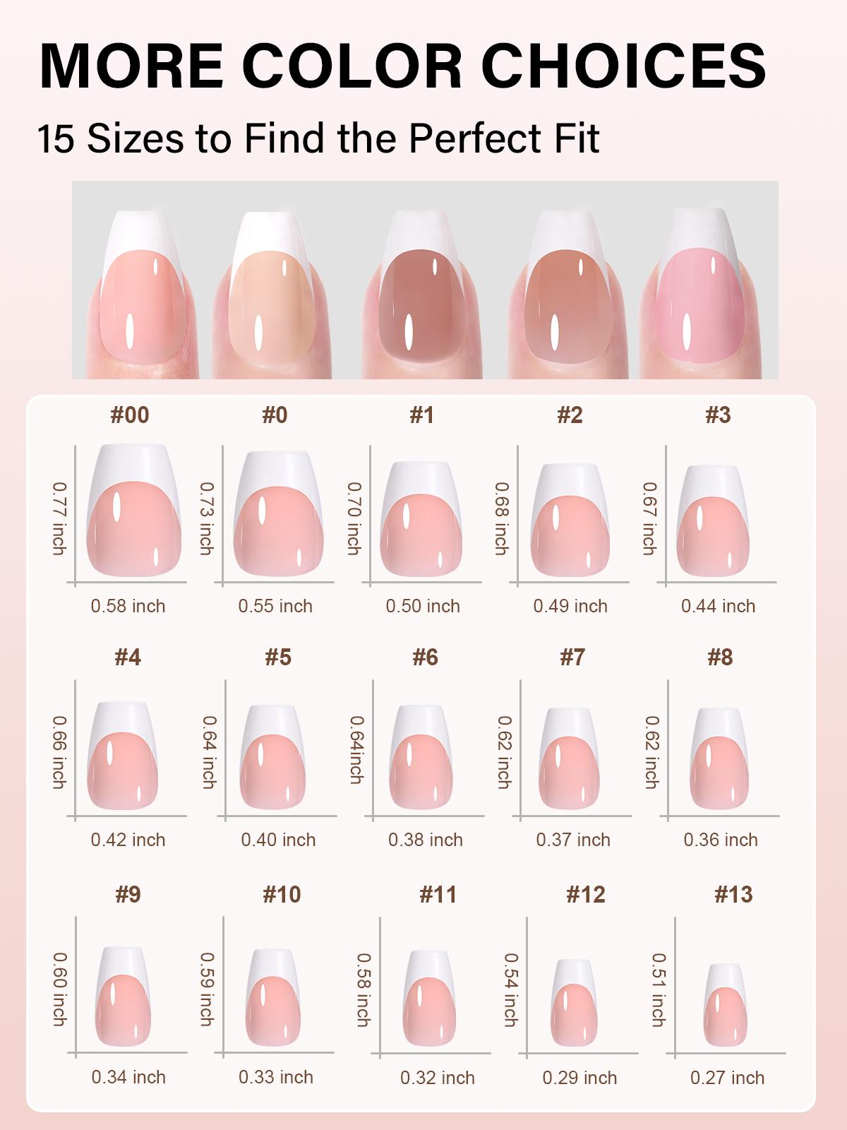 Aillsa Extra Short Coffin French Tip Press on Nails - 180pcs Classic Nude/White Full Cover Soft Gel Nail Tips Natural False Nails 15 sizes Easy to Wear Soak Off Acrylic press Nails Extensions Reusable & Comfortable Fit DIY at home press-on nail set