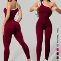Seamless Knitted Women's Sporty Jumpsuit, Casual Tight-Fitting Sexy Peach Hip Yoga Jumpsuit, Comfortable and Stylish Workout Jumpsuits