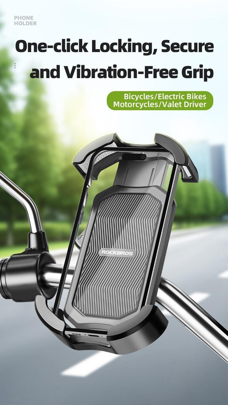 ROCKBROS Bike Phone Holder, Motorcycle Phone Mount with Security Lock, Shockproof Bicycle Phone Mount, Adjustable Phone Holder for Bike, Motorcycle, Scooter, Suitable for 4.7”-6.8” Phone ROCKBROS Bike Phone Holder, Motorcycle Phone Mount with Security Lock, Shockproof Bicycle Phone Mount, Adjustable Phone Holder for Bike, Motorcycle, Scooter, Suitable for 4.7”-6.8” Phone