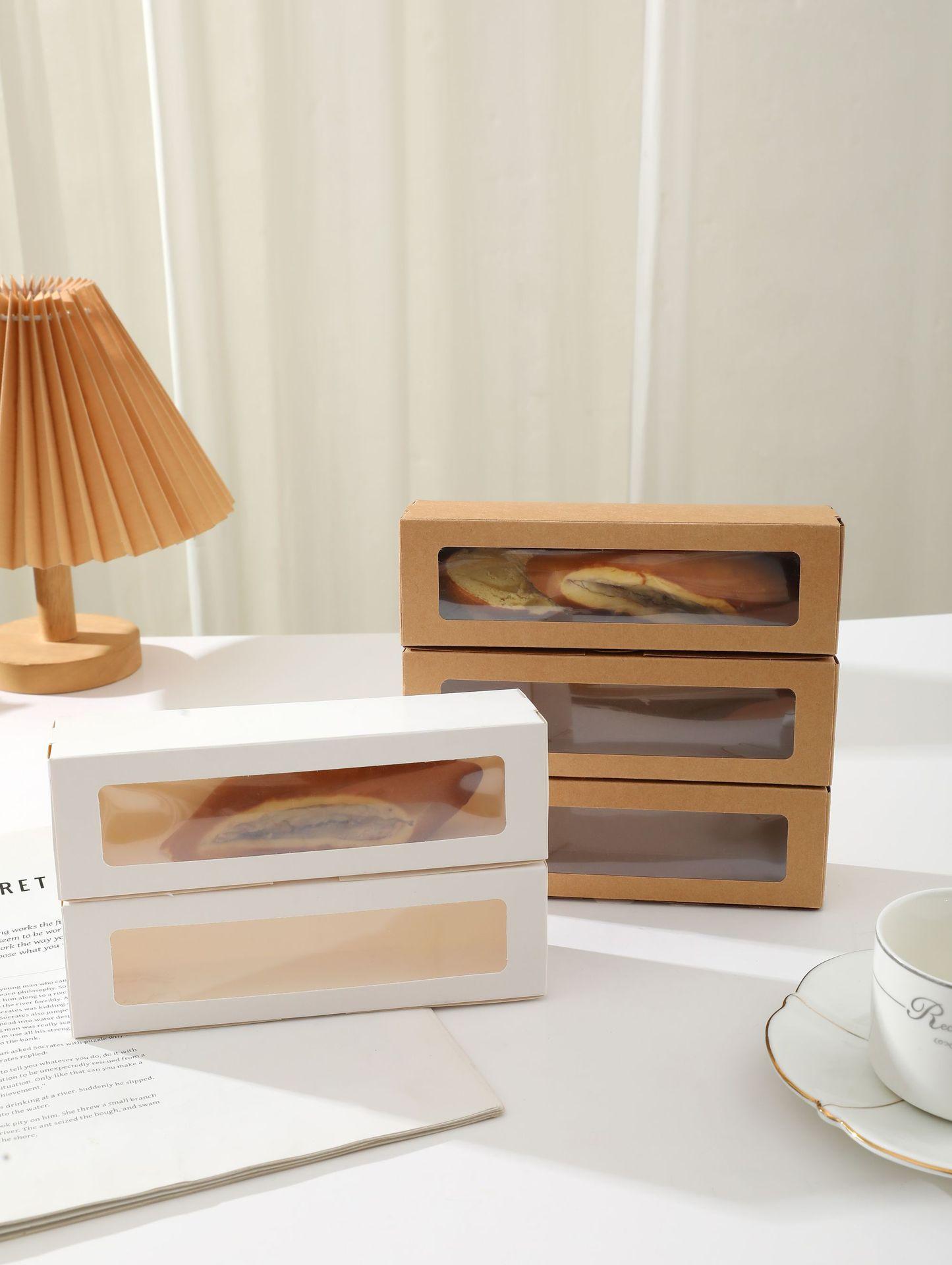 20/1pcs Rectangular Flip Top Bakery Boxes with Clear Window Frame, Kraft Paper Macaron & Cookie Boxes.needoh.paper plates
