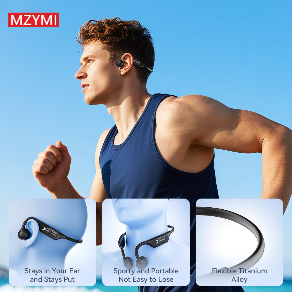 Wireless Bone Conduction Headphones, 8H Battery, Lightweight, Sound Isolation, Volume Control, Tangle-Free, Condenser Mic, , Cycling, Running, Fitness, Adult Open-Back Sports Wireless Bone Conduction Headphones, 8H Battery, Lightweight, Sound Isolation, Volume Control, Tangle-Free, Condenser Mic, , Cycling, Running, Fitness, Adult Open-Back Sports