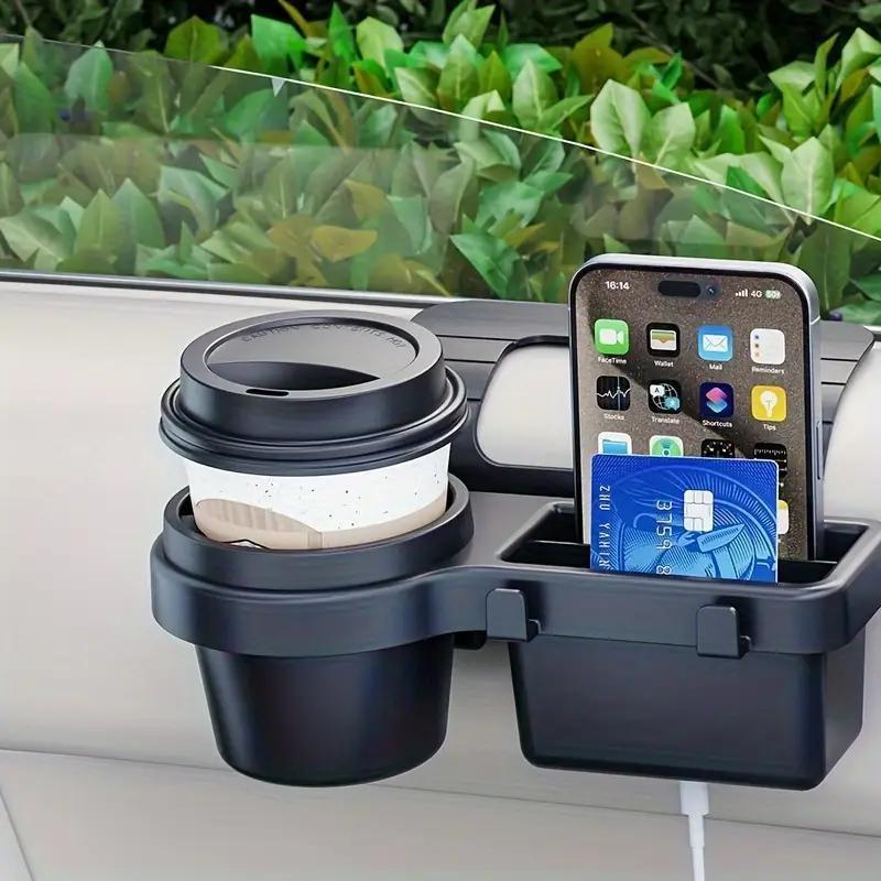 Car Door Side Storage Box, Multi-Functional Hanging Organizer with Cup Holder, Phone Slot, Card Pouch, Durable Plastic Car Accessory