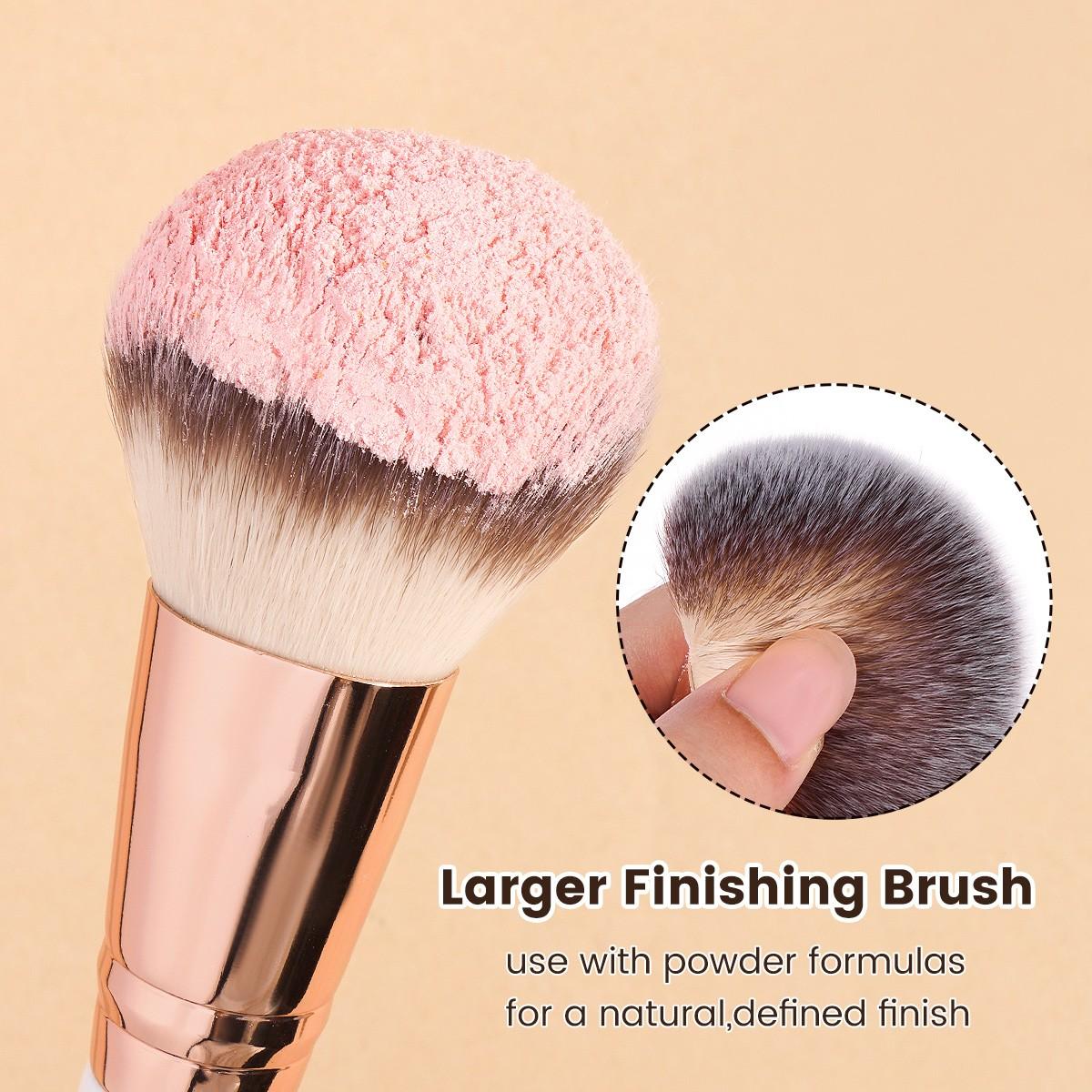 Maange 7-Piece Makeup Brush Set, Cosmetic Brushes, Foundation Brush, Blush Brush, Loose Powder Brush, Eyeshadow Brush, Concealer Brush, Ideal for Home and Travel
