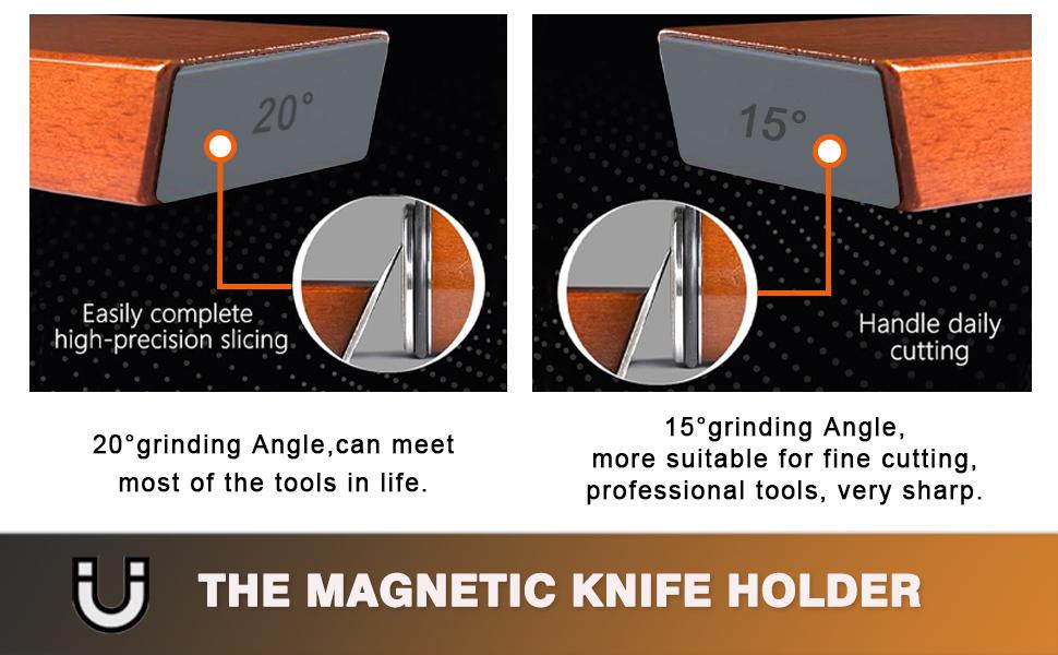 Rolling Knife Sharpener Kit, Knife Sharpening Tool, Roller Knife Sharpener with Diamond Stone for Kitchen, Wooden Rolling Knife Sharpener, Rolling Knives Sharpeners with Angle 15° & 20° for honing knives