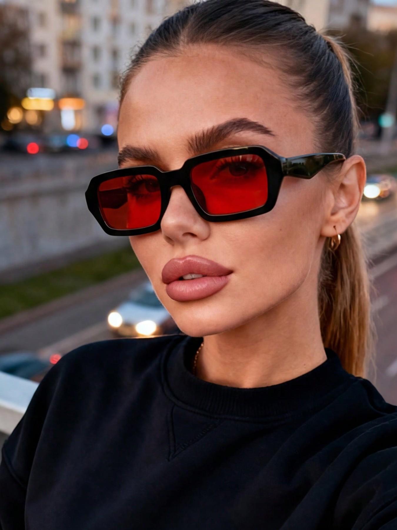 Neutral Rectangular Fashion Glasses, Elegant Simple Design, Perfect for Family Outing, Travel, Festivals, Driving, Beach, Music Festivals