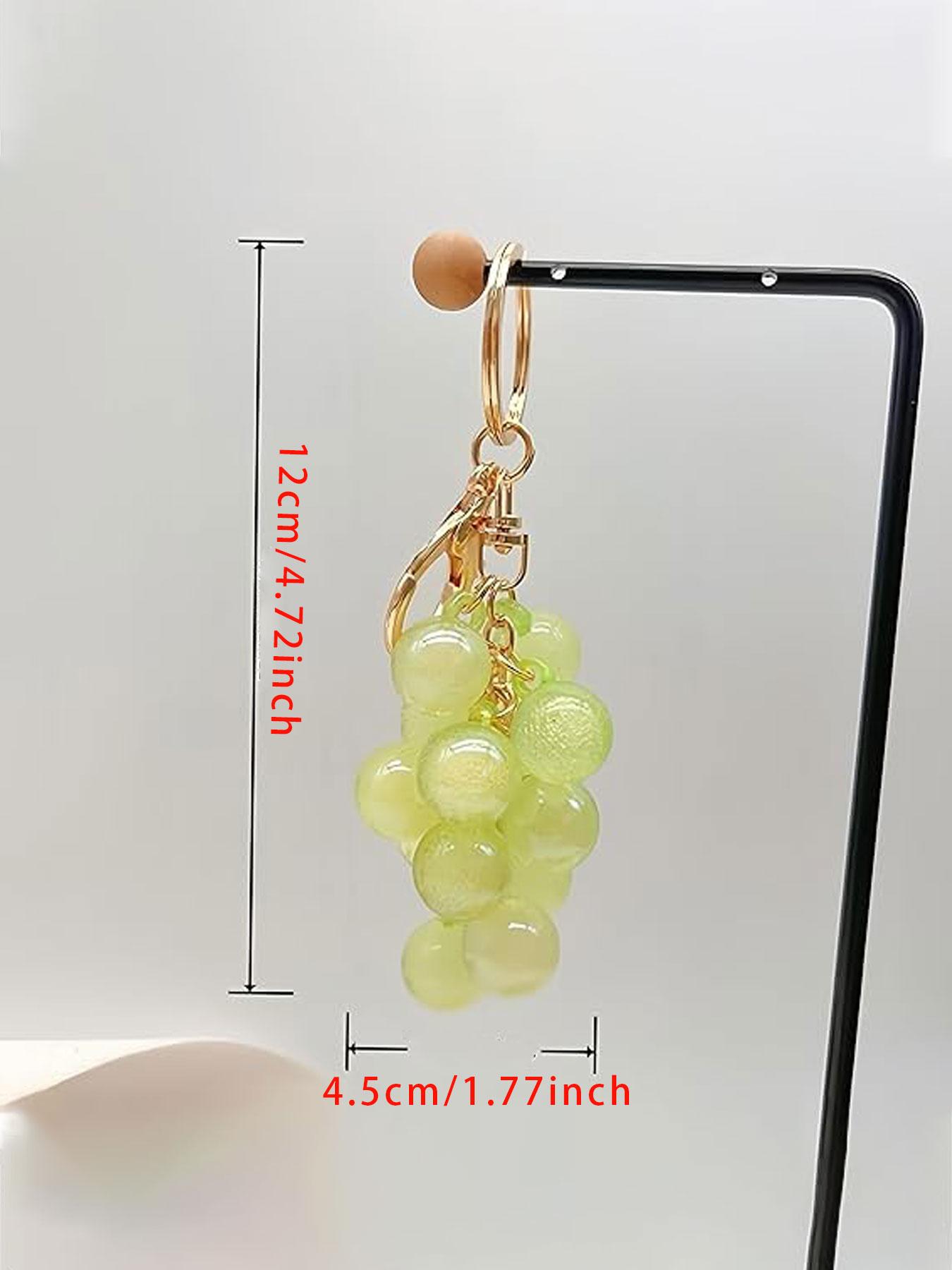 Resin Transparent Beaded Grape Pendant,Grape Keychains Bubble Jelly Grape Cluster Keychains,Decorative Accessories Fruit Grape Bag Chain Pendant Amethyst Grape Charms Schoolbag Decoration Backpack Keychain Gift, Keychain for bags