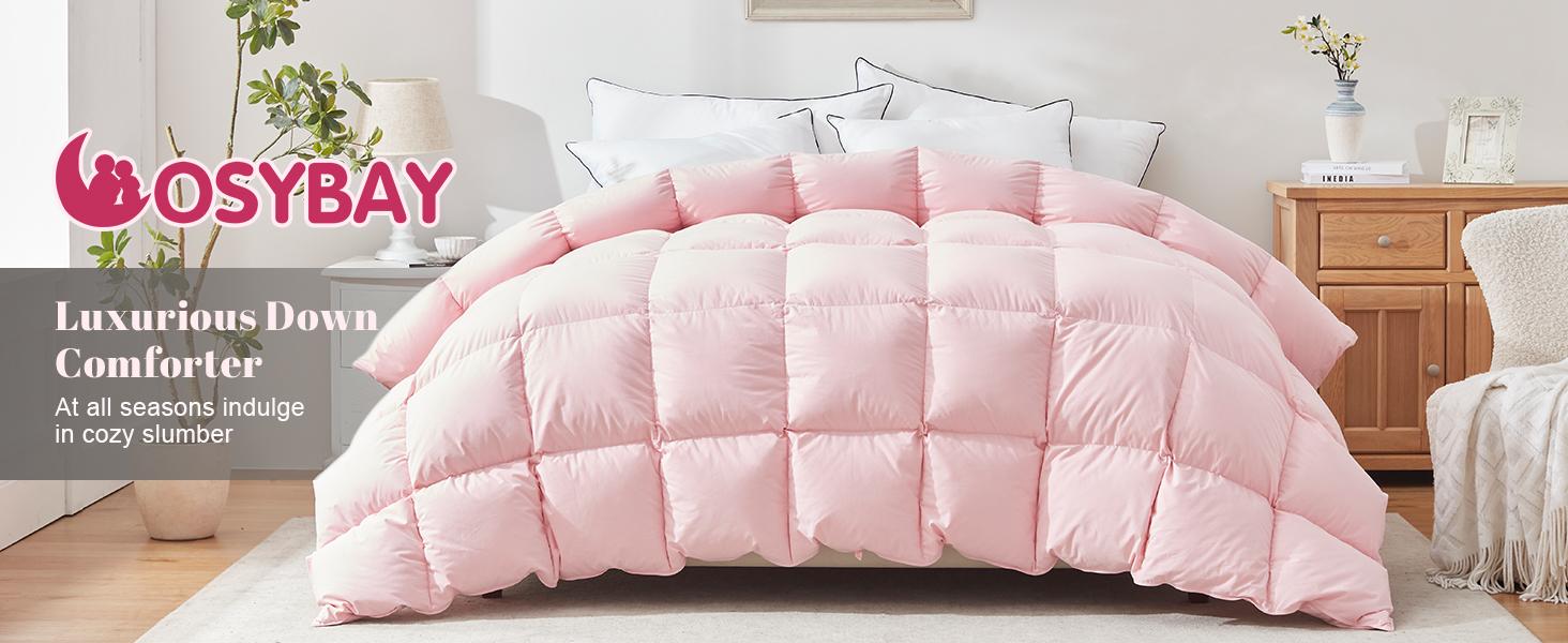 【Deals for you days】Cosybay Luxurious Goose Down Comforter with Extra Filling for Winter, Made with T300 Super Soft Fabric, Featuring Fluffy Goose Down And Feather Filling, Part of a Luxury Hotel Series Duvet Bed Linen Puffed Quilt