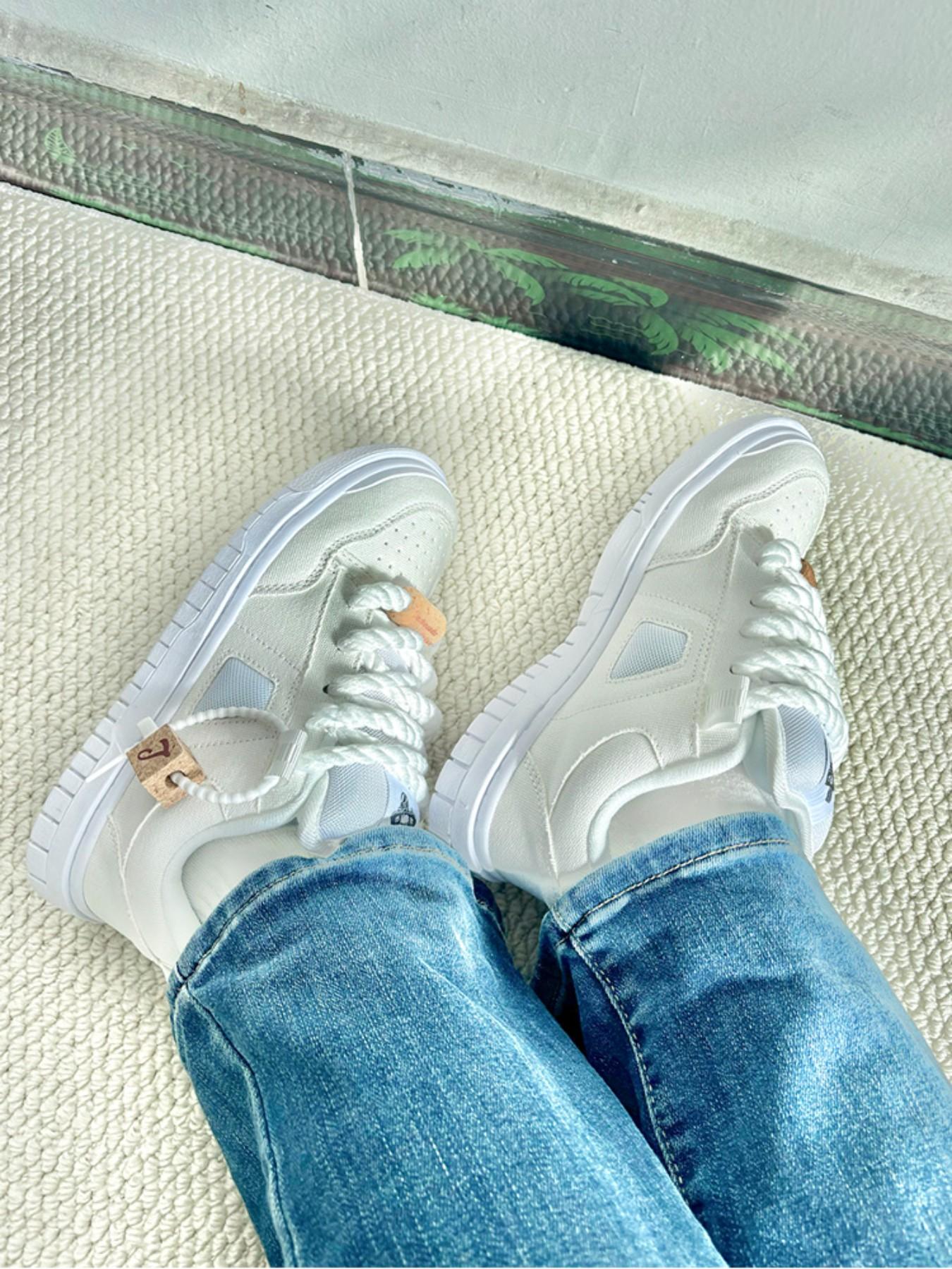 Men's Casual Canvas Shoes, Round Toe Flatform Sneakers, Lace-Up Design, Anti-Slip Rubber Sole, Medium Width, All-Season Footwear