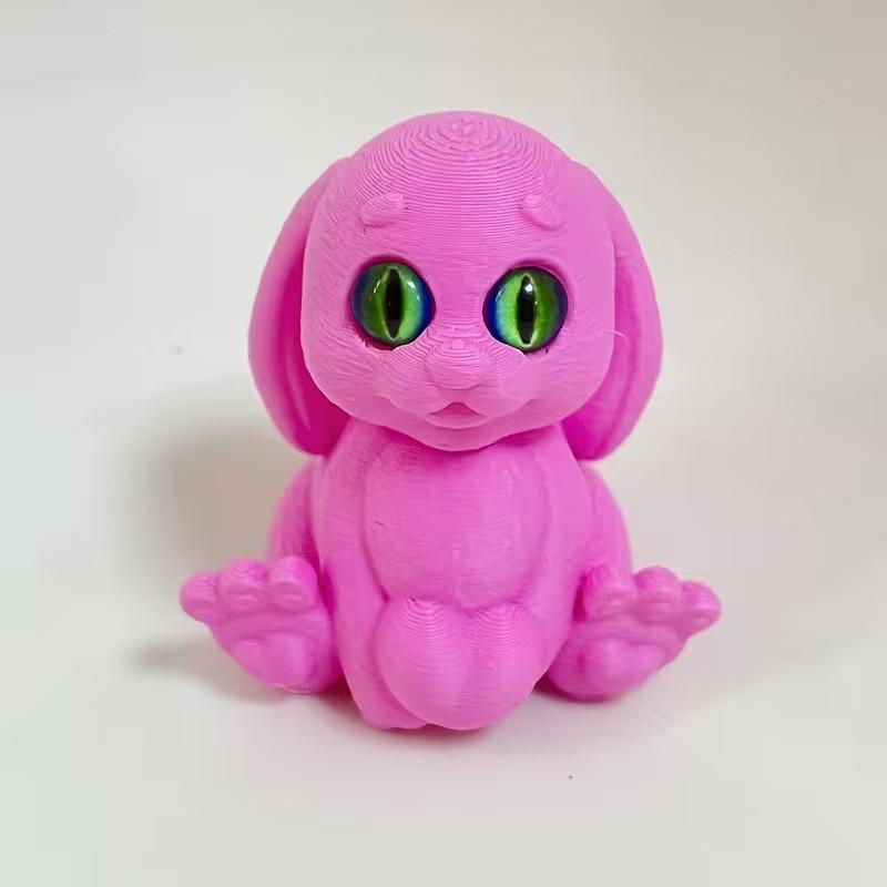 3D Printed Rabbit Cartoon Model, Festive Animal Toy, Pet Handheld Figure, Valentine's Day Decoration, Office Ornament