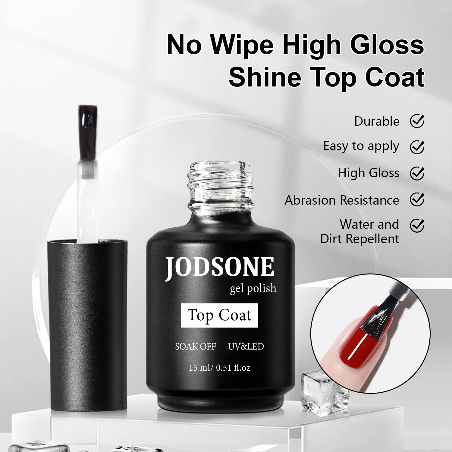 JODSONE 15ML Base Coat Top Coat & Builder Gel 3 PCS Gel Polish Set for Salon & Home Use Nail Care Manicure Kit