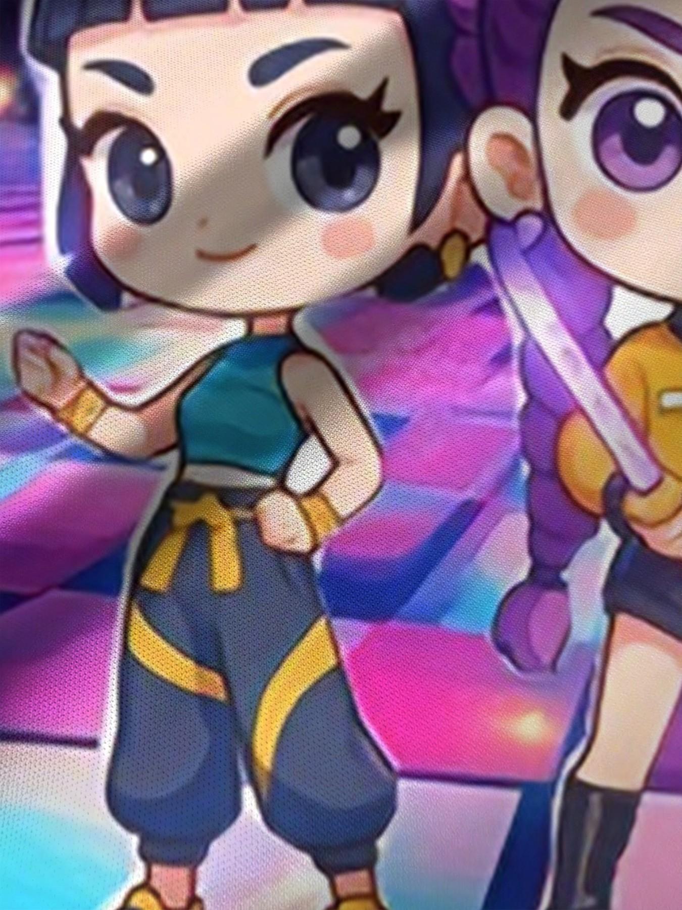 Girls' Witchy Disco Stage Dress, Q Version All-Over Print A-Line Skirt, Fashion Outdoor Wear, Birthday Gift, Festival Gift