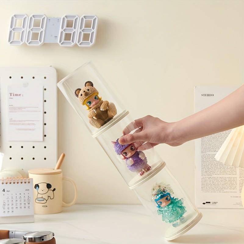 Stackable Transparent Collection Display Jar, Perfect Guardian for Watches, Jewelry, Cute Collectible Figurines, Blind Boxes, Memorabilia