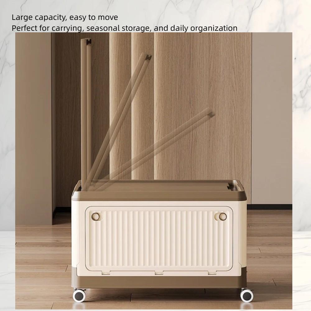 Modular Foldable Storage Box with Wheels | Stackable Design & Dustproof Lid | For Bedroom, Closet & Small Spaces | Collapsible Storage Organizer