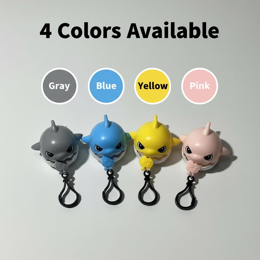 Pull String Shark Keychain, Creative Stress Relief Small Shark Pendant, Pull Rope Keyring, Fun and Unique Accessory